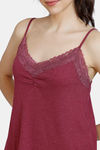 Zivame Knit Poly Camisole - Beet Red — thumbnail 5